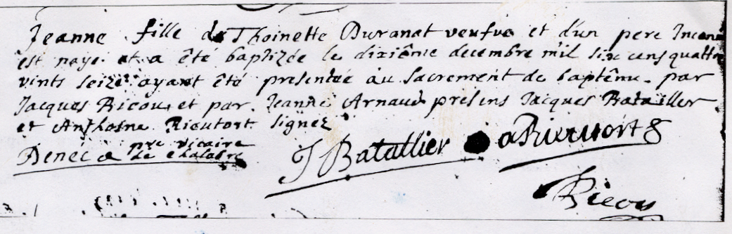 Baptême de Jeanne